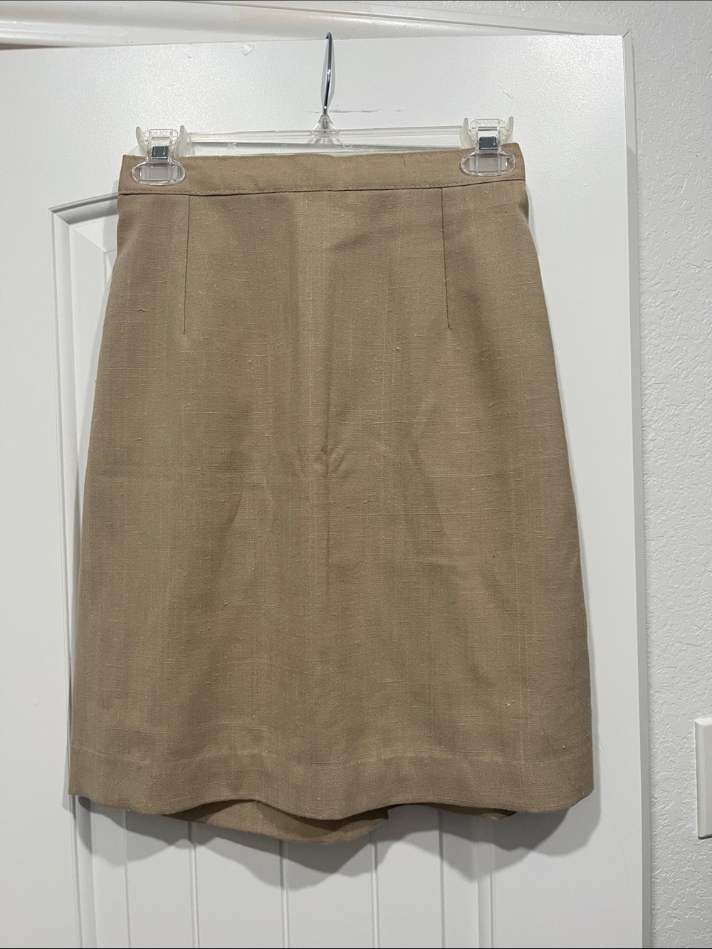 Women's Tailored Beige Pencil Skirt